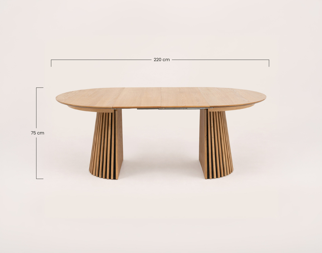Table FREYA ronde extensible 4 à 8 personnes bois - Best Mobilier
