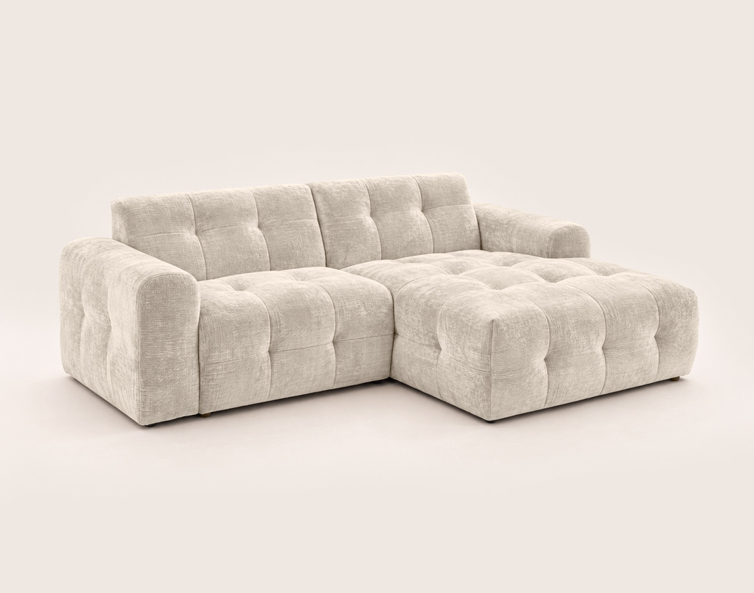 Canapé DIANE d'angle droit 4 places en velours texturé | Best Mobilier