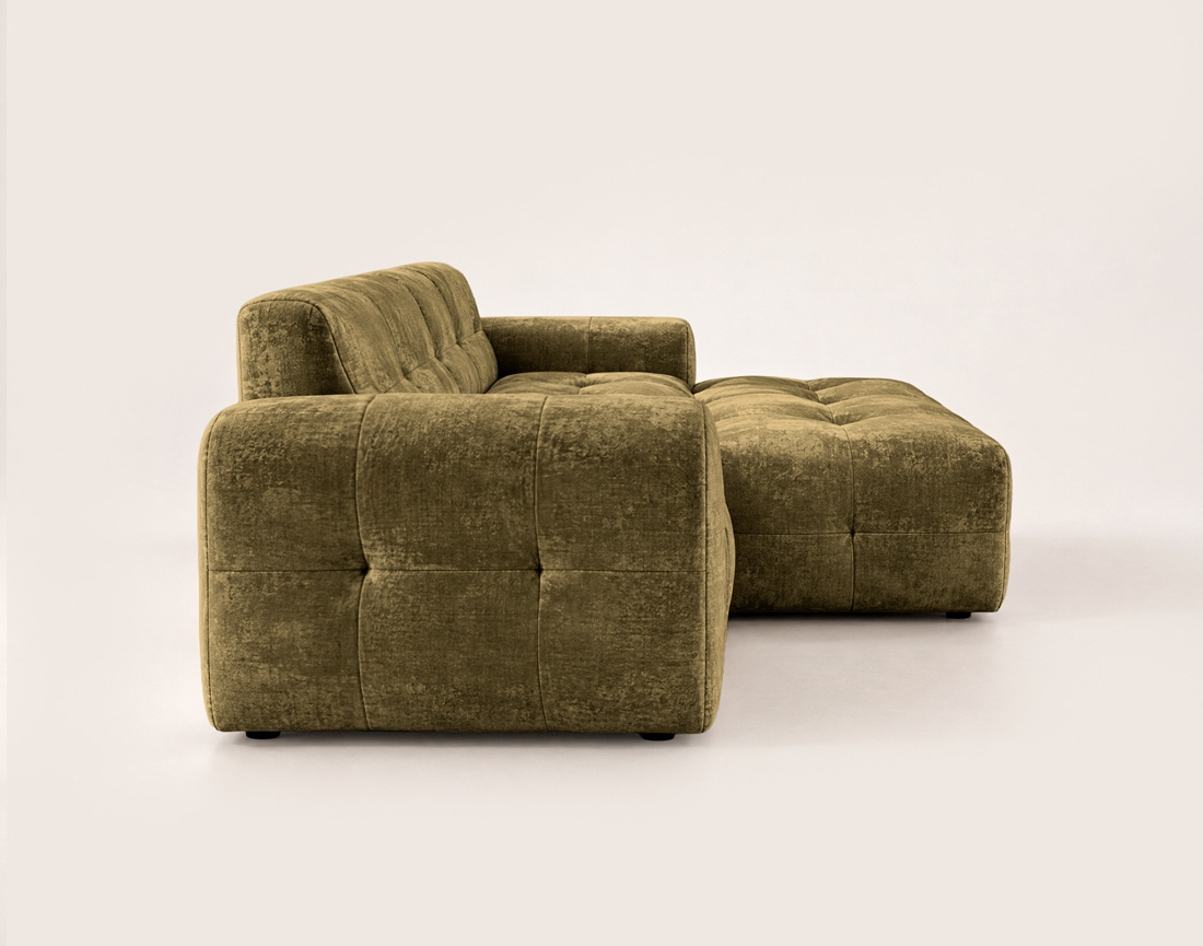 Canapé DIANE d'angle droit 4 places en velours texturé | Best Mobilier