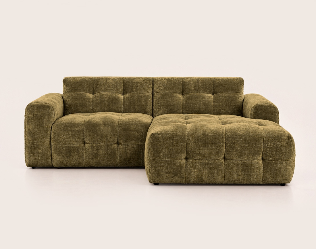 Canapé DIANE d'angle droit 4 places en velours texturé | Best Mobilier