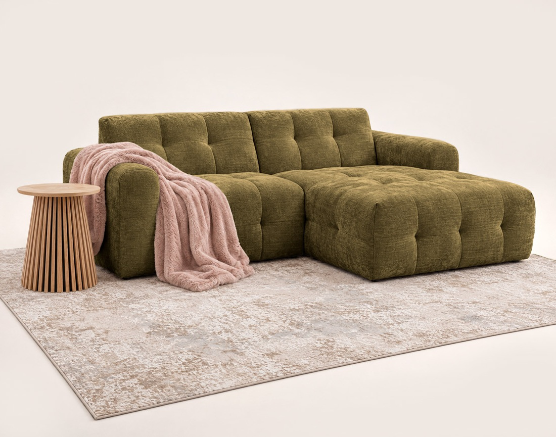 Canapé DIANE d'angle droit 4 places en velours texturé | Best Mobilier