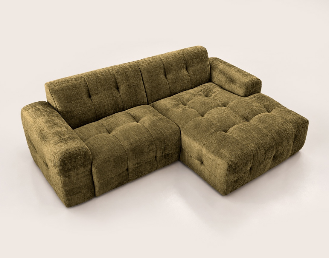 Canapé DIANE d'angle droit 4 places en velours texturé | Best Mobilier