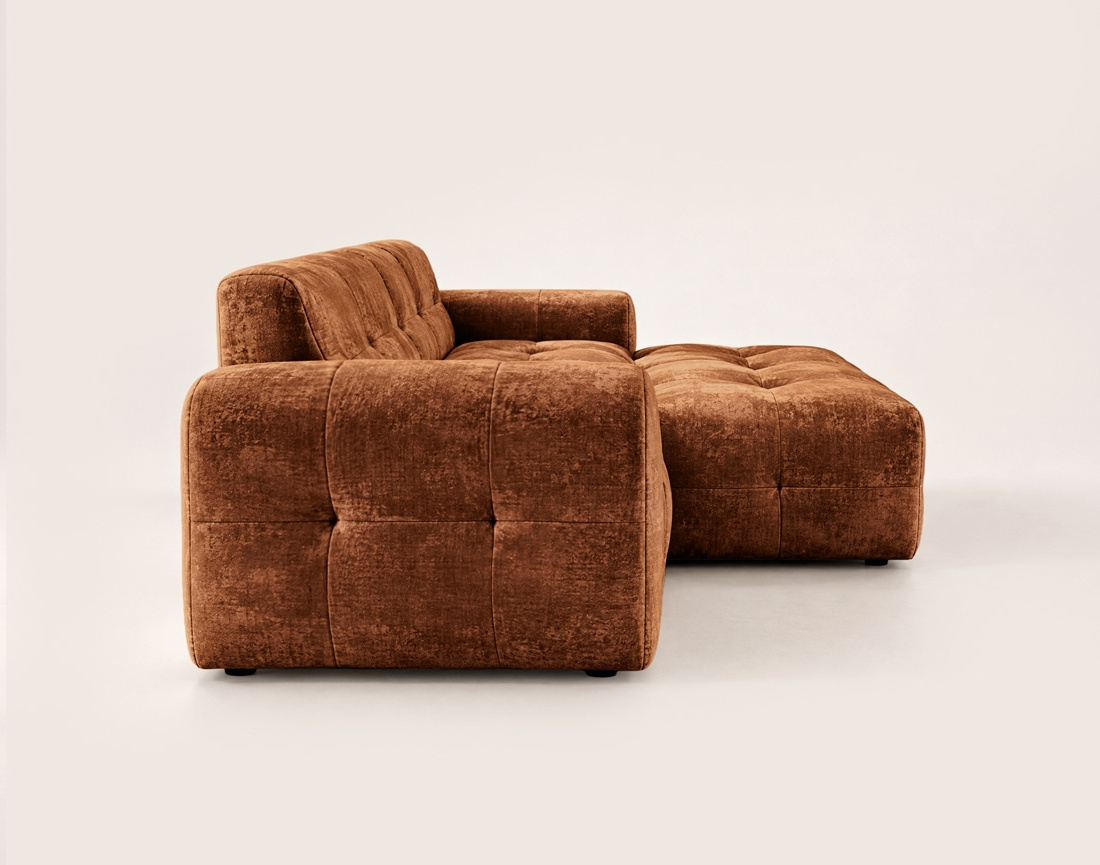Canapé DIANE d'angle droit 4 places en velours texturé | Best Mobilier