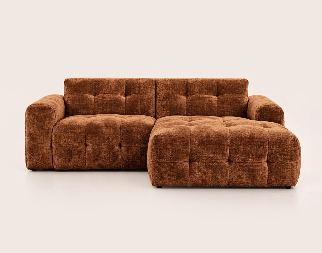 Canapé DIANE d'angle droit 4 places en velours texturé | Best Mobilier
