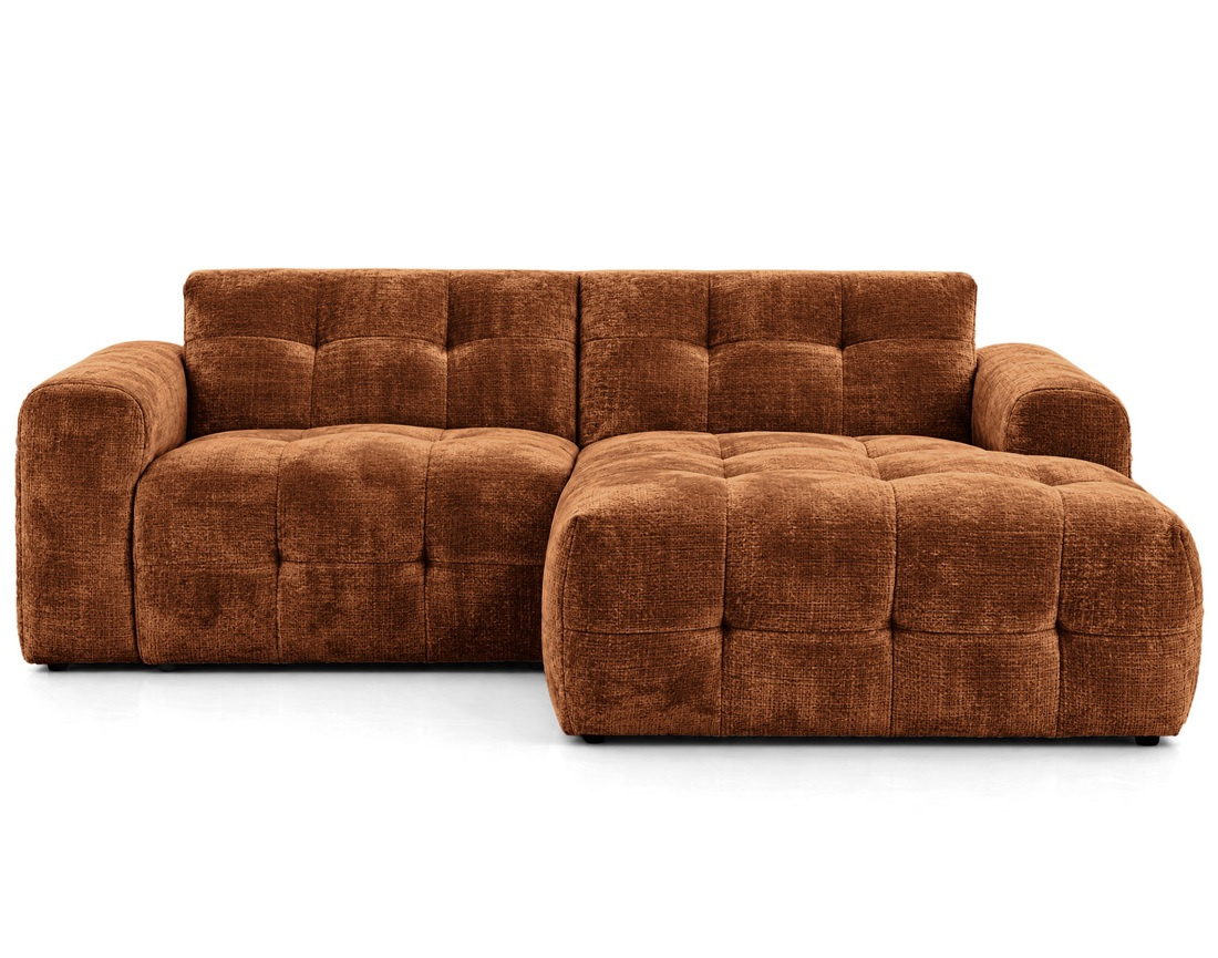 Canapé DIANE d'angle droit 4 places en velours texturé | Best Mobilier