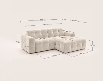 Canapé DIANE d'angle droit 4 places en velours texturé | Best Mobilier