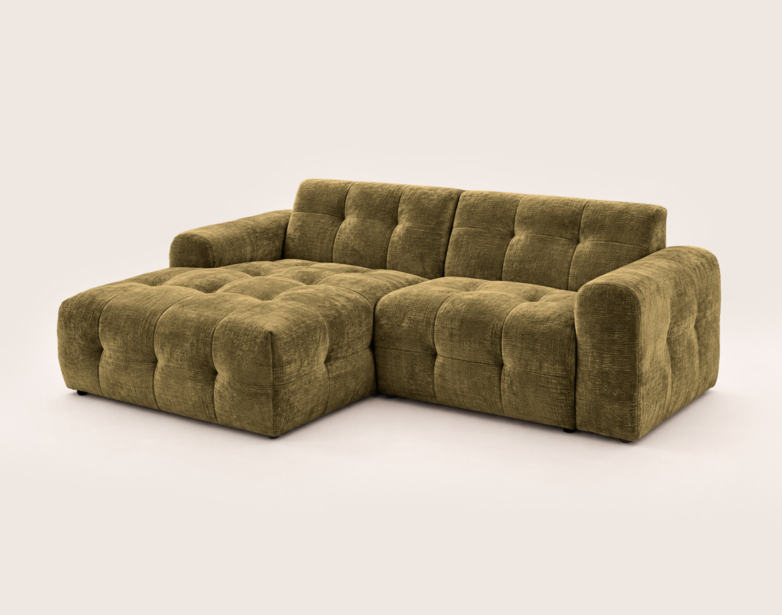 Canapé DIANE d'angle gauche 4 places en velours texturé | Best Mobilier