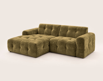 Canapé DIANE d'angle gauche 4 places en velours texturé | Best Mobilier
