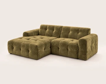 Canapé DIANE d'angle gauche 4 places en velours texturé | Best Mobilier