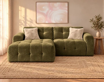 Canapé DIANE d'angle gauche 4 places en velours texturé | Best Mobilier
