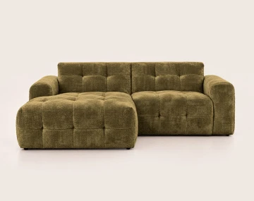 Canapé DIANE d'angle gauche 4 places en velours texturé | Best Mobilier