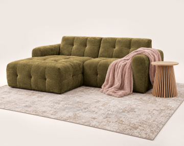Canapé DIANE d'angle gauche 4 places en velours texturé | Best Mobilier