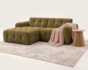 Canapé DIANE d'angle gauche 4 places en velours texturé | Best Mobilier