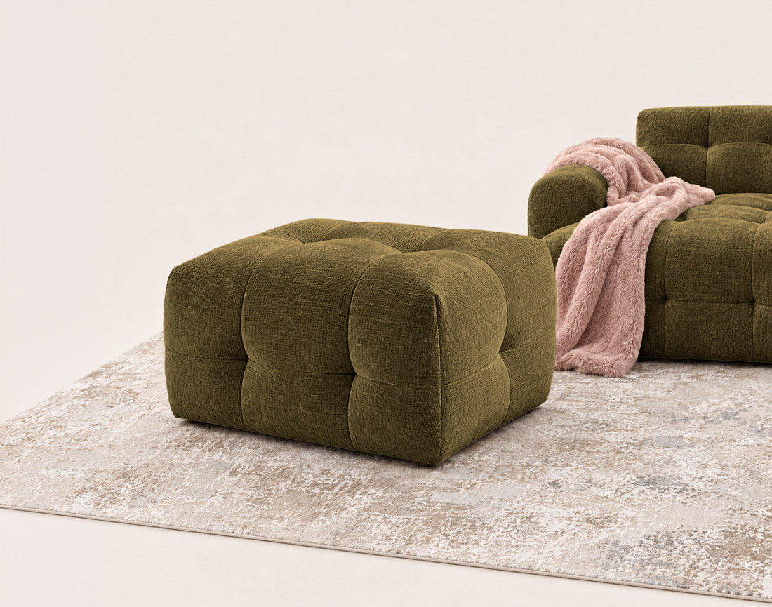 Pouf en velours texturé Diane