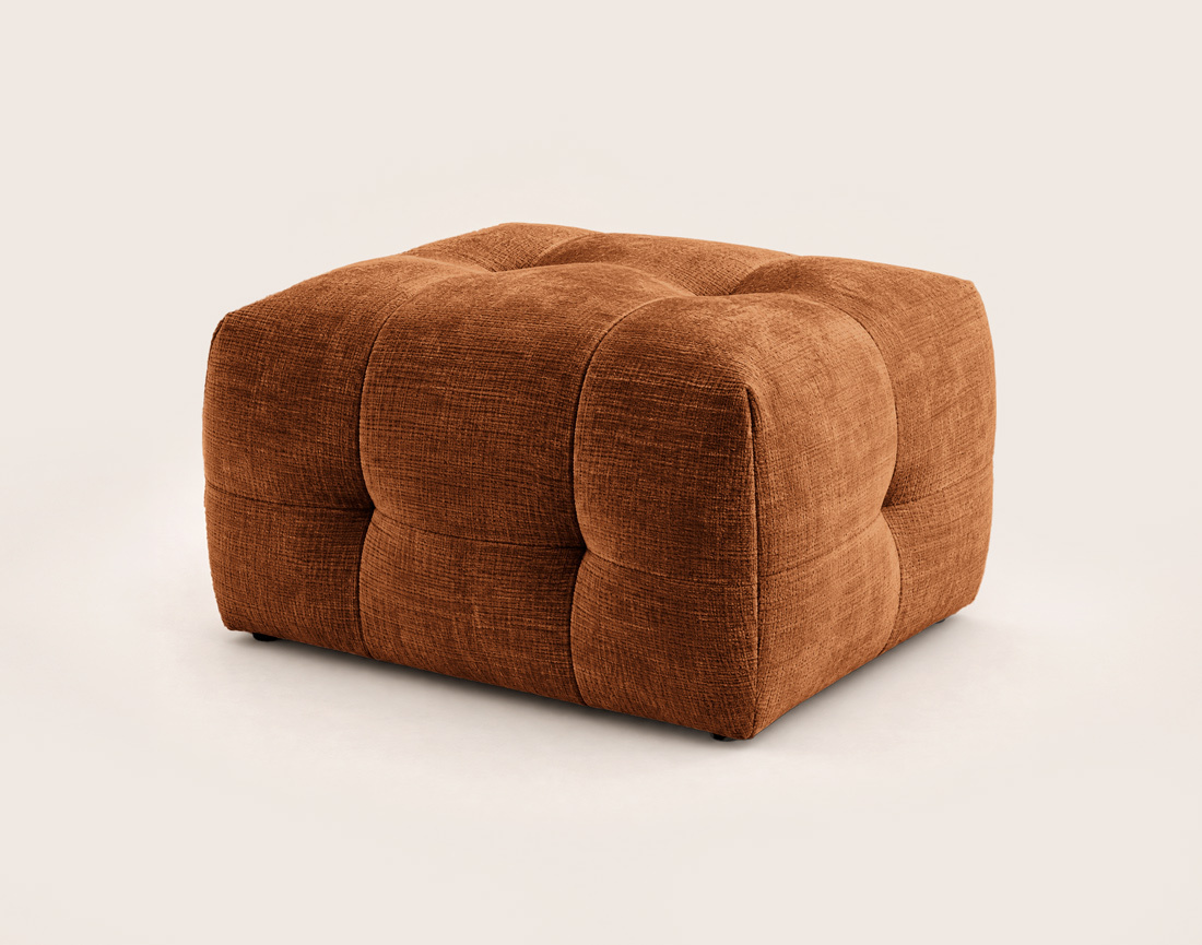 Pouf en velours texturé Diane