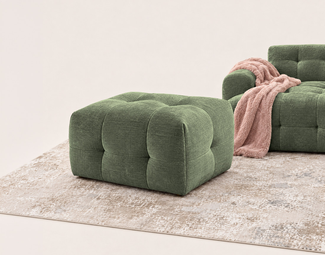 Pouf en velours texturé Diane