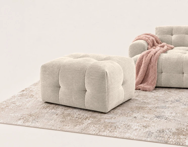 Pouf en velours texturé Diane