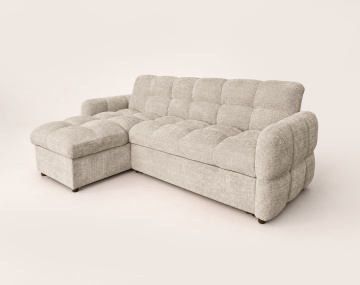 Canapé OCTAVE d'angle réversible 4 places convertible avec coffre en velours texturé | Best Mobilier