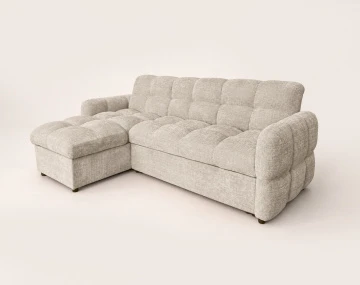 Canapé OCTAVE d'angle réversible 4 places convertible avec coffre en velours texturé | Best Mobilier