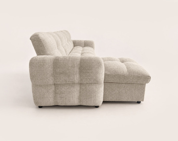 Canapé OCTAVE d'angle réversible 4 places convertible avec coffre en velours texturé | Best Mobilier