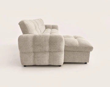 Canapé OCTAVE d'angle réversible 4 places convertible avec coffre en velours texturé | Best Mobilier