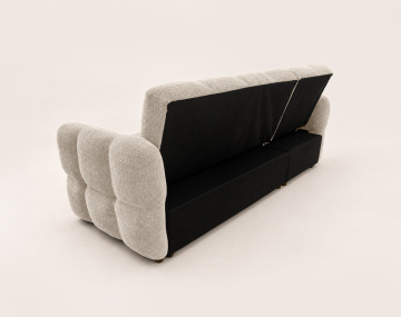 Canapé OCTAVE d'angle réversible 4 places convertible avec coffre en velours texturé | Best Mobilier
