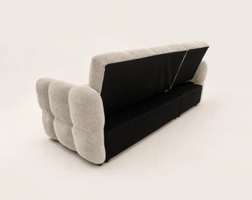 Canapé OCTAVE d'angle réversible 4 places convertible avec coffre en velours texturé | Best Mobilier