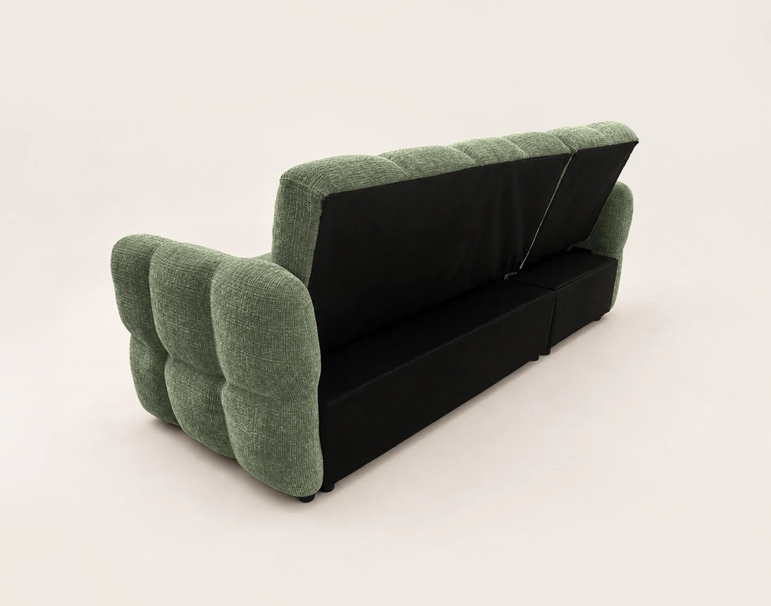 Canapé OCTAVE d'angle réversible 4 places convertible avec coffre en velours texturé | Best Mobilier