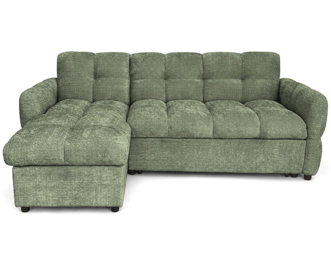 Canapé OCTAVE d'angle réversible 4 places convertible avec coffre en velours texturé | Best Mobilier