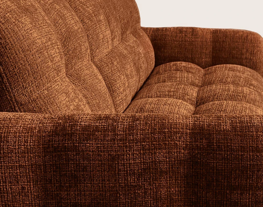 Canapé OCTAVE d'angle réversible 4 places convertible avec coffre en velours texturé | Best Mobilier