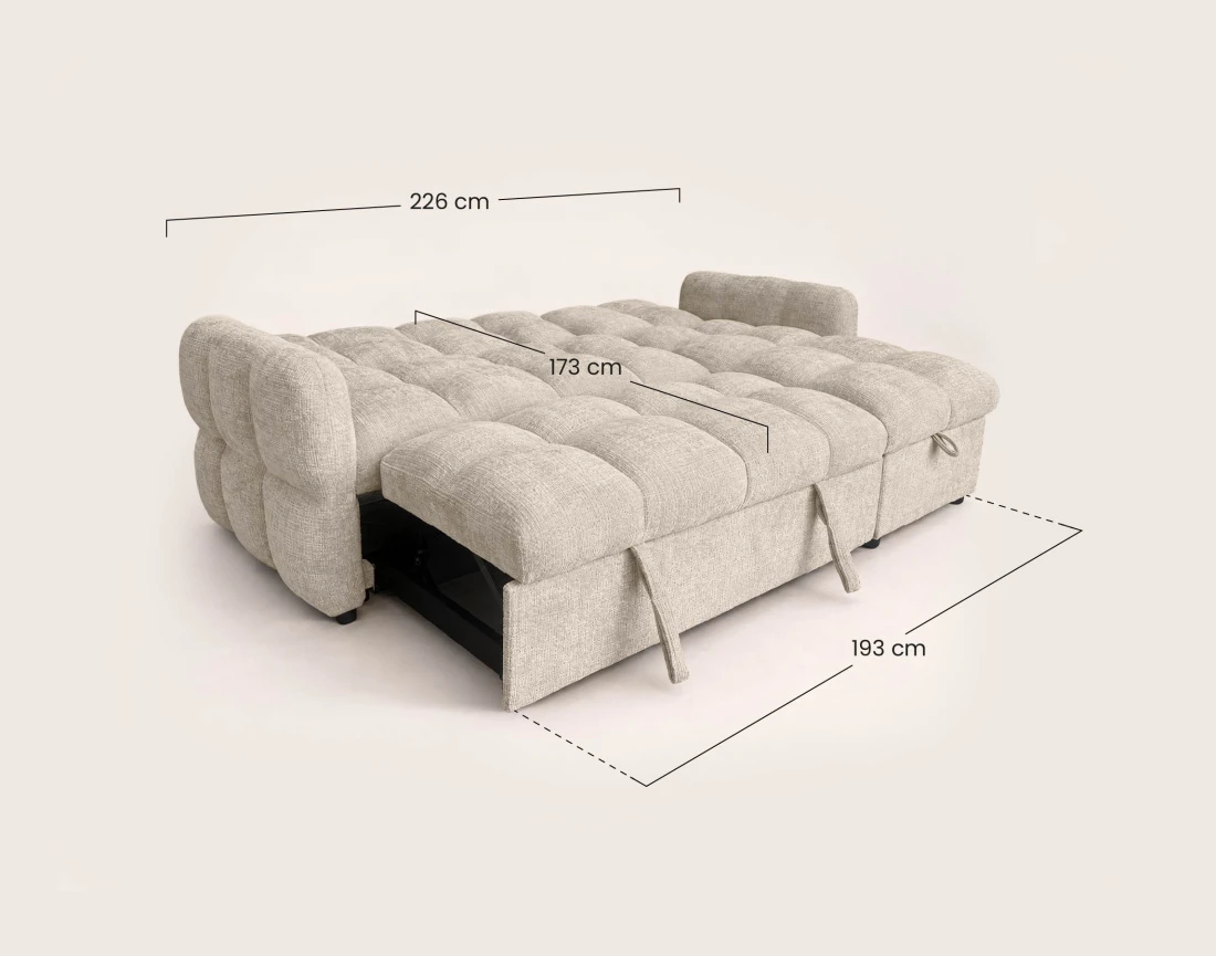 Canapé OCTAVE d'angle réversible 4 places convertible avec coffre en velours texturé | Best Mobilier