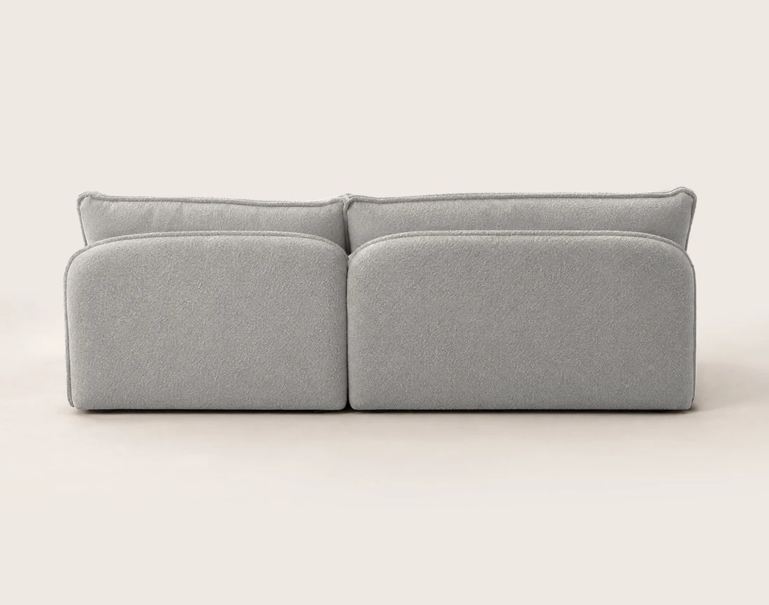 Canapé LUCIEN d'angle droit 4 places ouvert en tissu bouclette | Best Mobilier