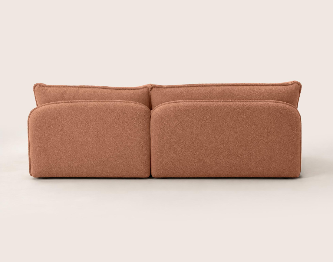 Canapé LUCIEN d'angle droit 4 places ouvert en tissu bouclette | Best Mobilier