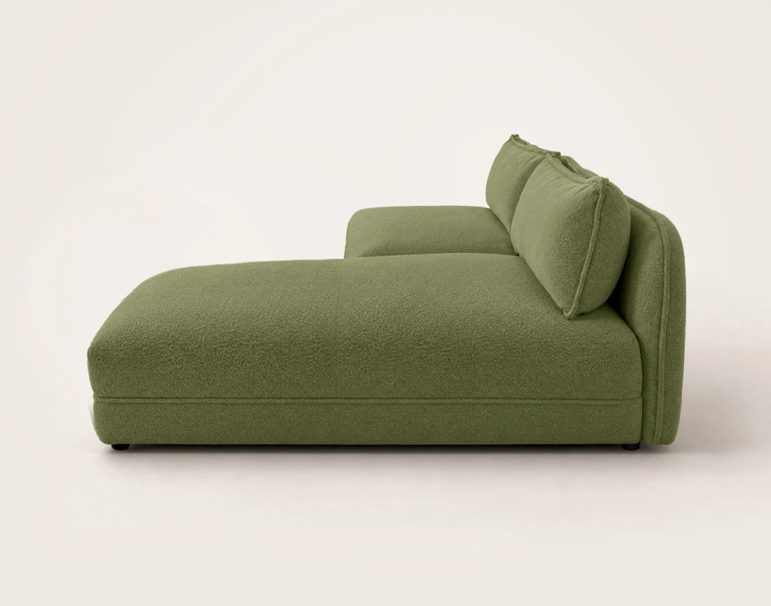 Canapé LUCIEN d'angle droit 4 places ouvert en tissu bouclette | Best Mobilier