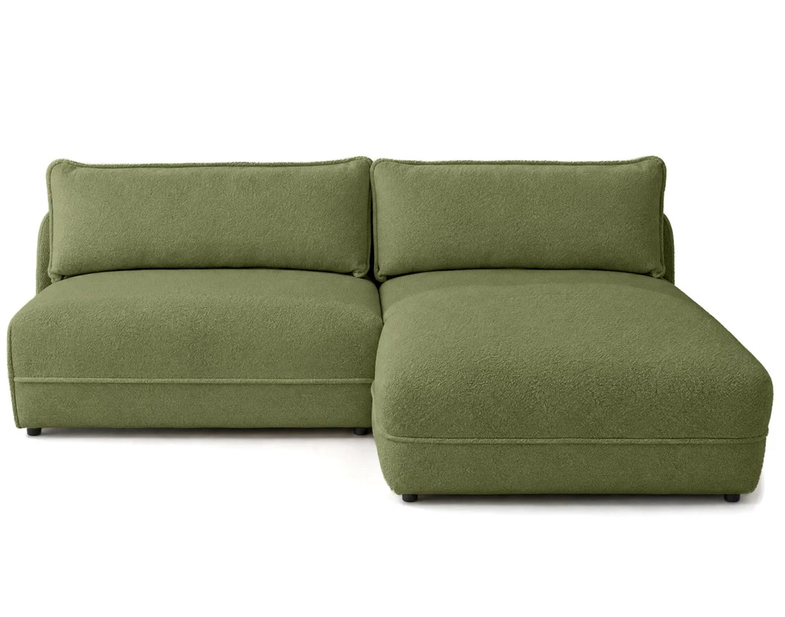 Canapé LUCIEN d'angle droit 4 places ouvert en tissu bouclette | Best Mobilier