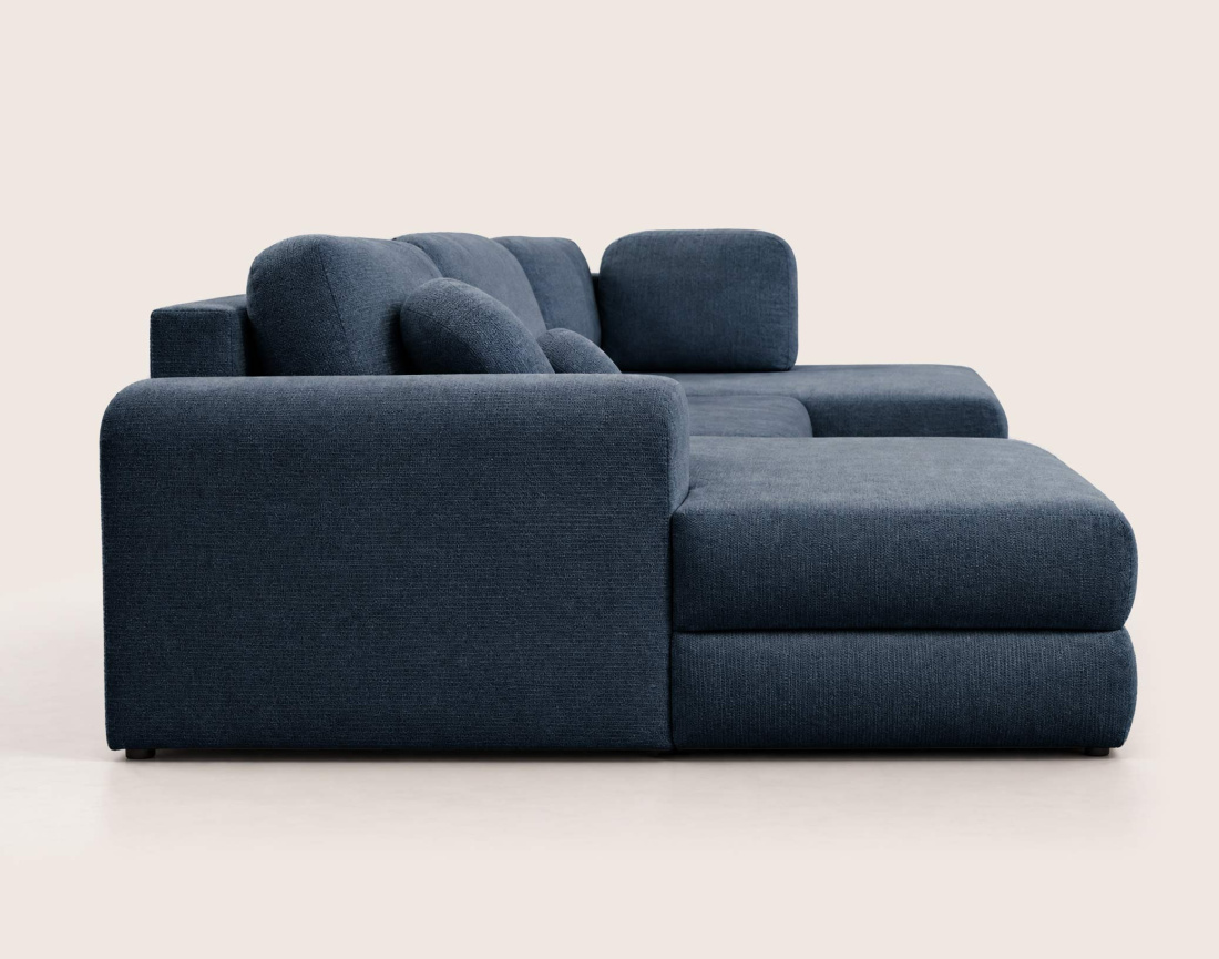 Canapé APRIL panoramique en U 7 places convertible avec coffre en tissu | Best Mobilier