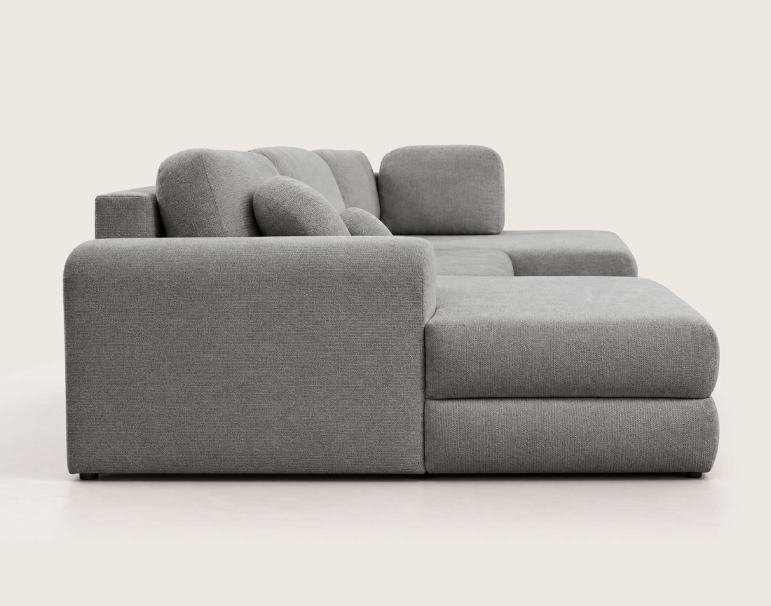 Canapé APRIL panoramique en U 7 places convertible avec coffre en tissu | Best Mobilier