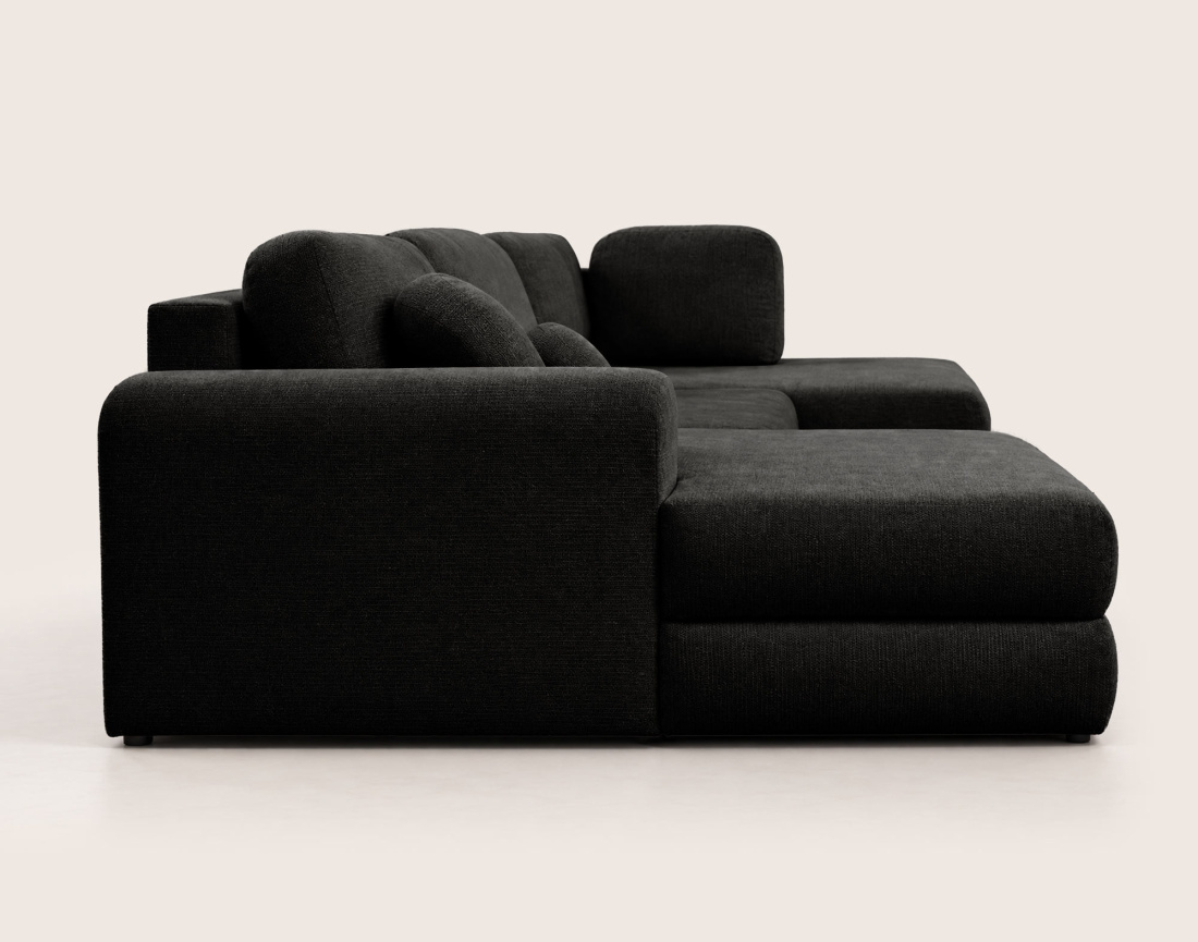 Canapé APRIL panoramique en U 7 places convertible avec coffre en tissu | Best Mobilier