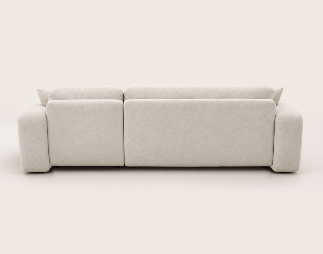 Canapé MANON d'angle droit 4 places convertible avec coffre en tissu | Best Mobilier