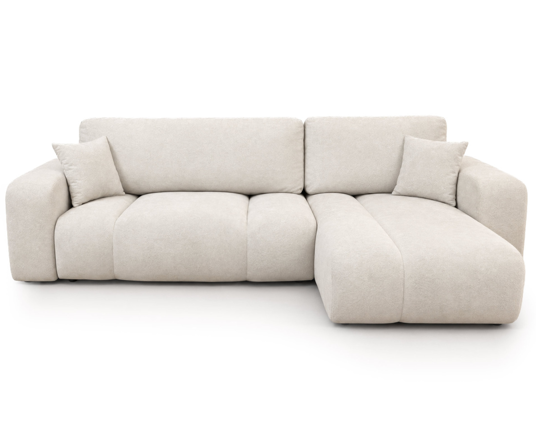 Canapé MANON d'angle réversible 4 places convertible avec coffre en tissu | Best Mobilier