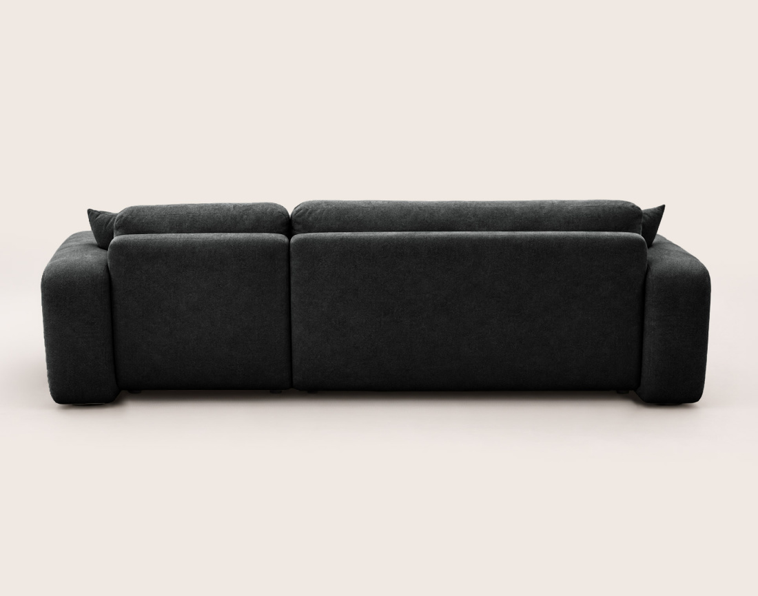 Canapé MANON d'angle droit 4 places convertible avec coffre en tissu | Best Mobilier