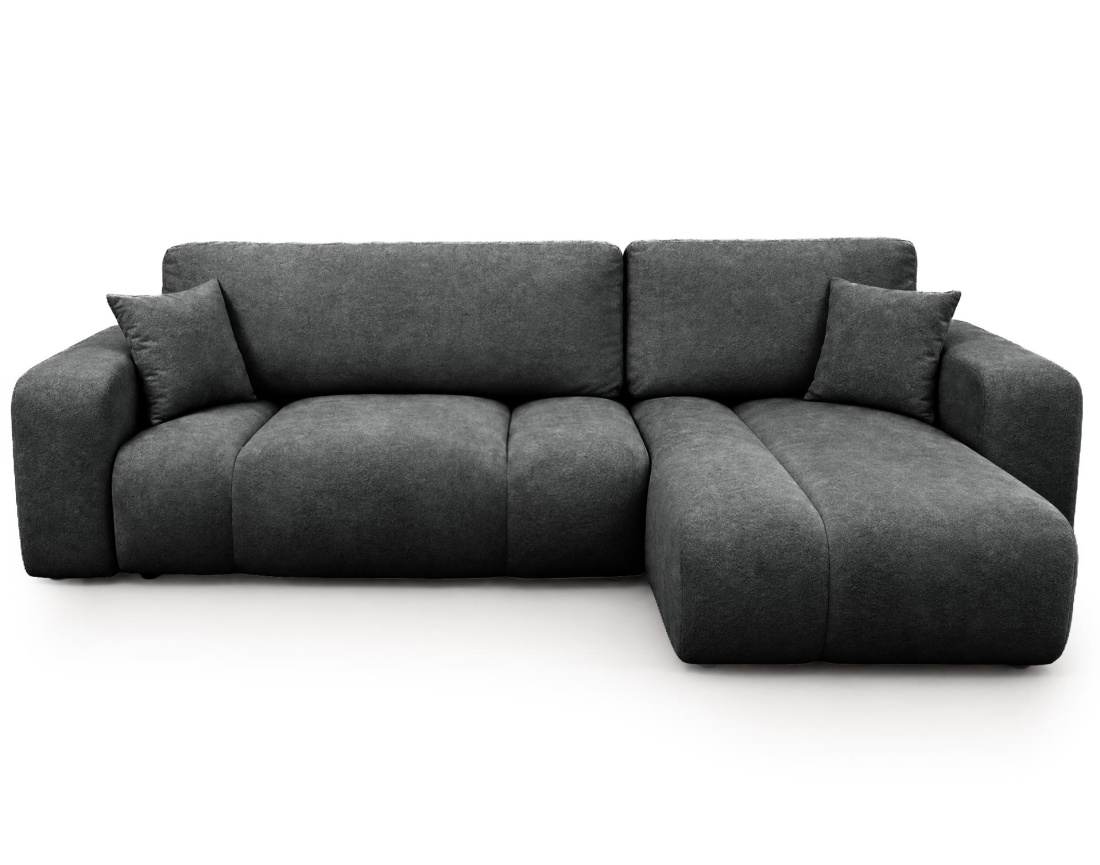 Canapé MANON d'angle réversible 4 places convertible avec coffre en tissu | Best Mobilier