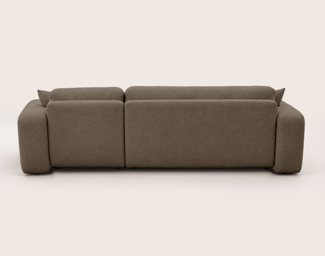 Canapé MANON d'angle droit 4 places convertible avec coffre en tissu | Best Mobilier