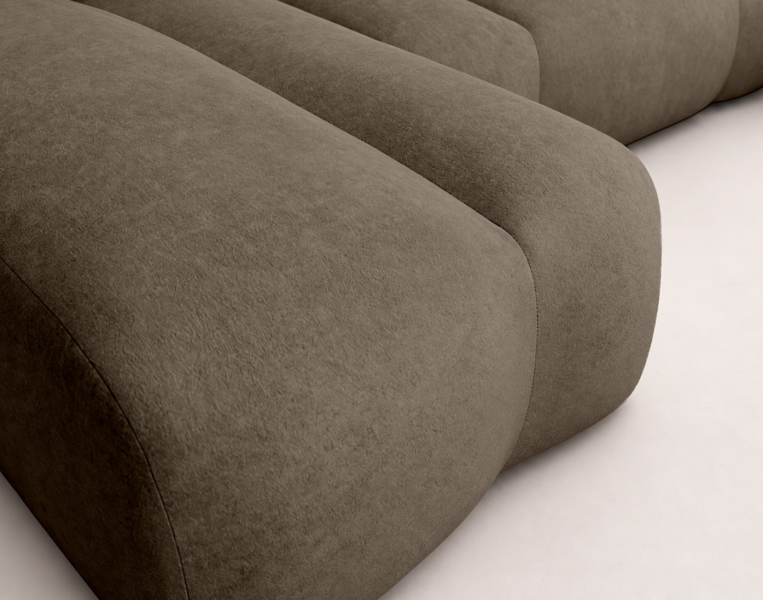 Canapé MANON d'angle réversible 4 places convertible avec coffre en tissu | Best Mobilier
