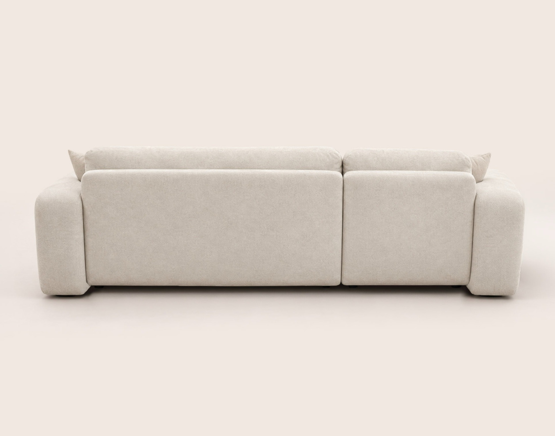 Canapé MANON d'angle gauche 4 places convertible avec coffre en tissu | Best Mobilier
