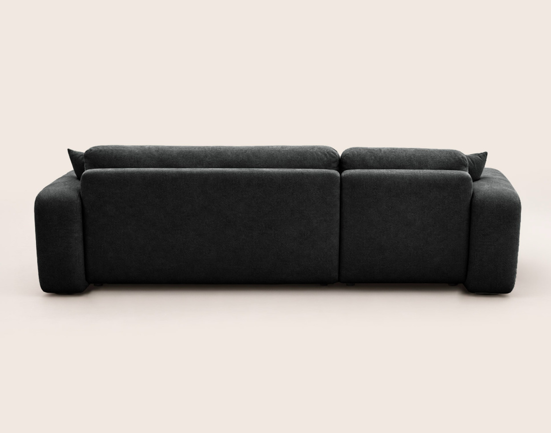 Canapé MANON d'angle gauche 4 places convertible avec coffre en tissu | Best Mobilier