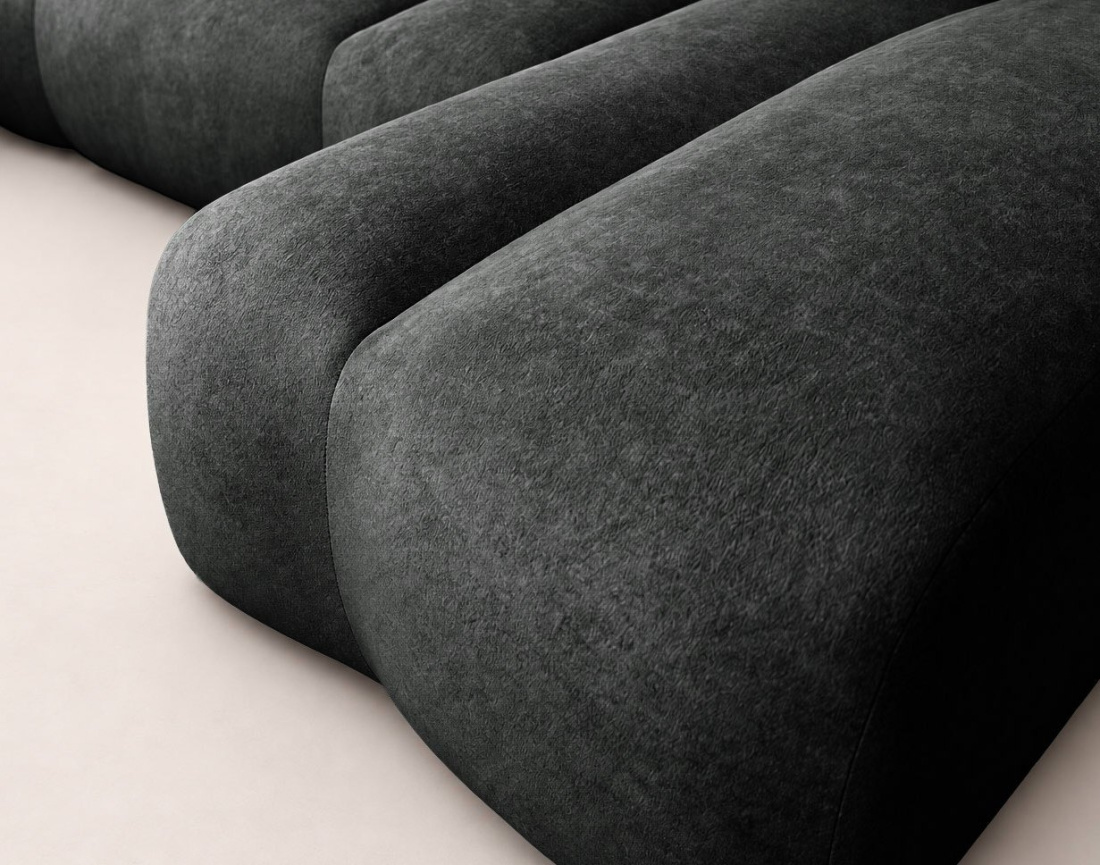 Canapé MANON d'angle gauche 4 places convertible avec coffre en tissu | Best Mobilier