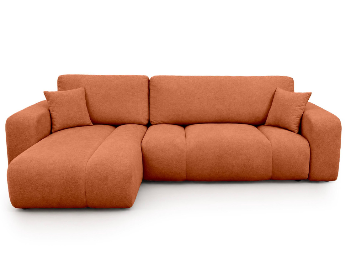 Canapé MANON d'angle gauche 4 places convertible avec coffre en tissu | Best Mobilier