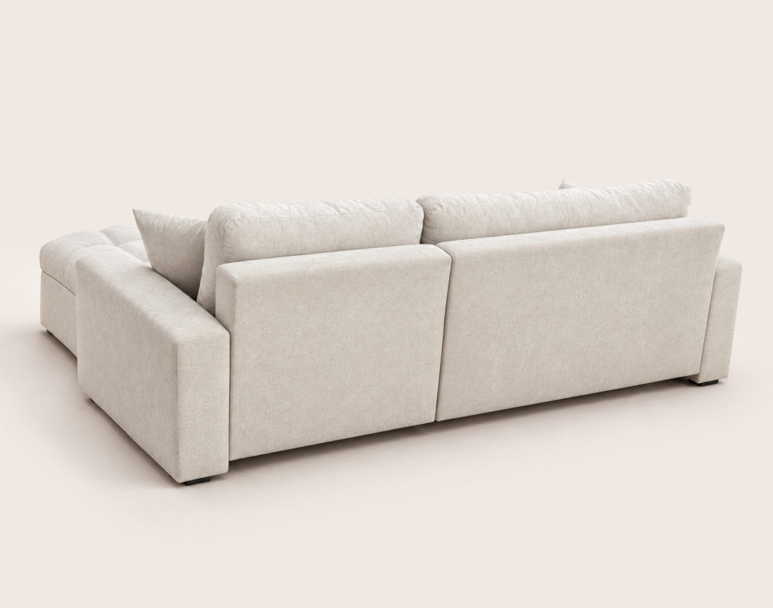 Canapé CYRO d'angle réversible 4 places convertible avec coffre en tissu | Best Mobilier