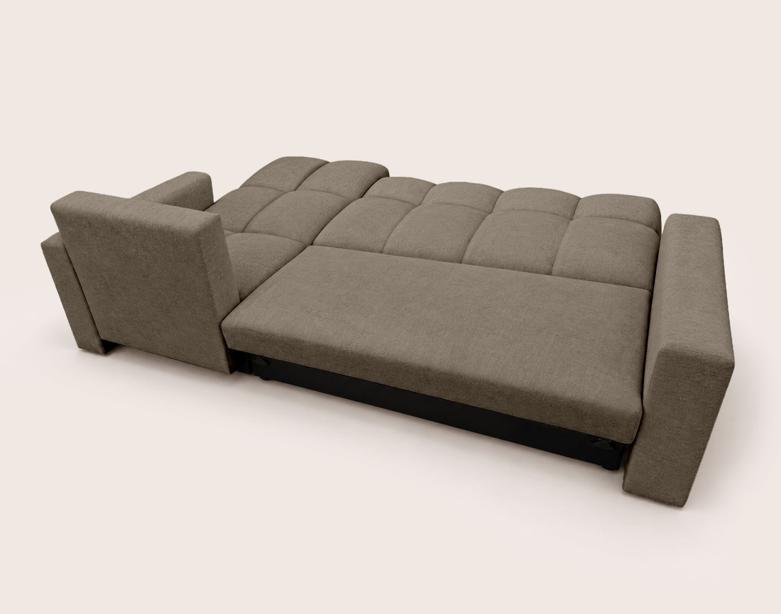 Canapé CYRO d'angle réversible 4 places convertible avec coffre en tissu | Best Mobilier